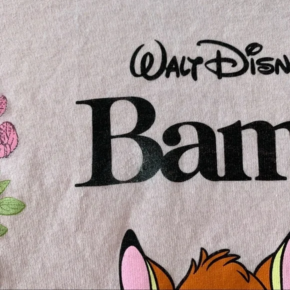 Disney Bambi Pink Floral Tee Graphic T-Shirt​ - Picture 7 of 7